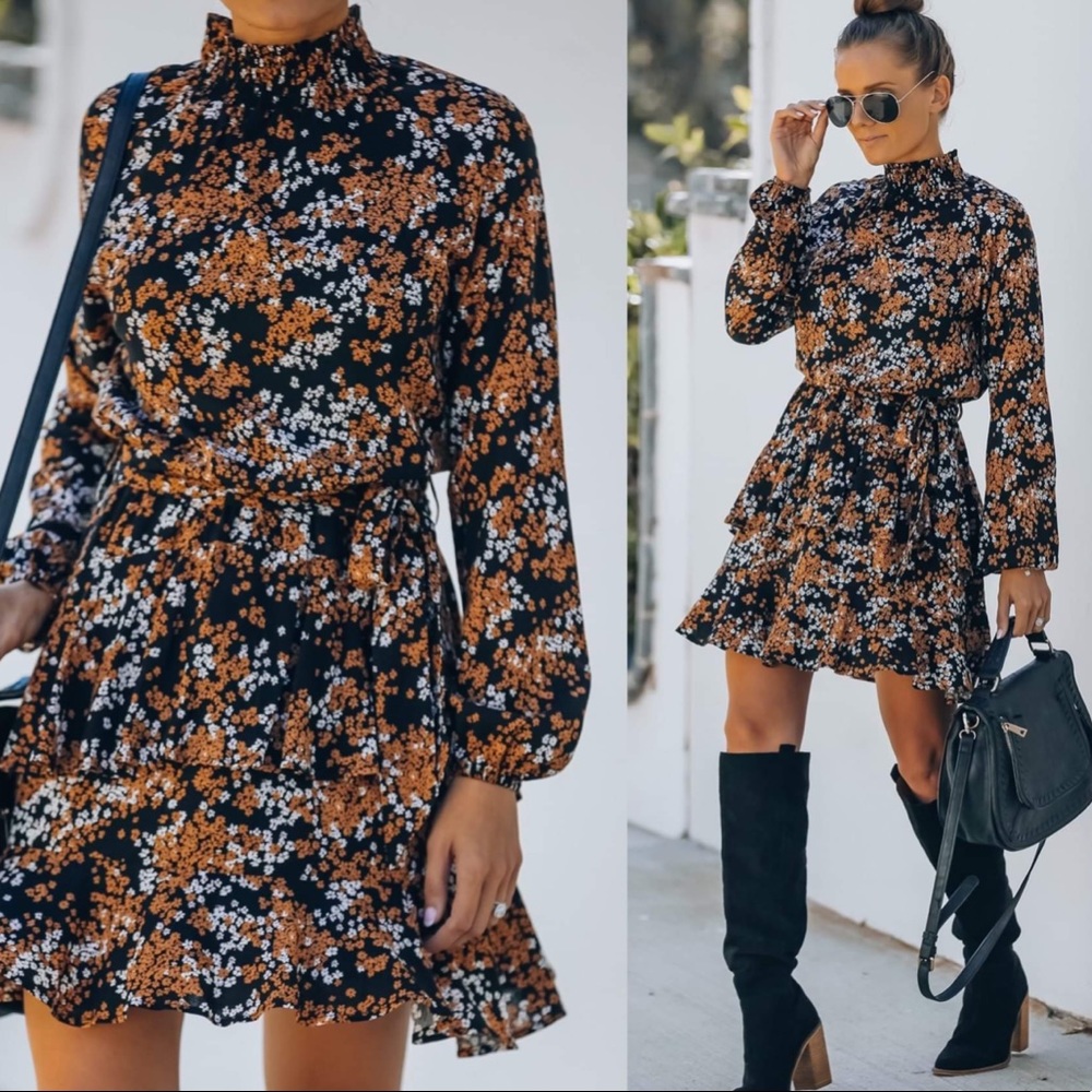 Keller Floral Ruffle Tiered Dress